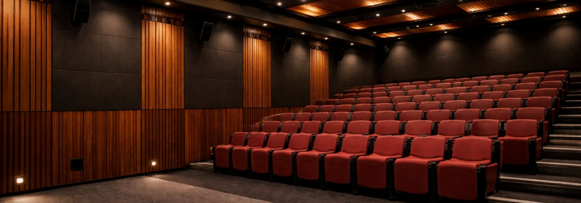 Multiplex cinema auditorium soundproofing and acoustics